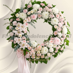 Corona para condolencias en mix flores de temporada