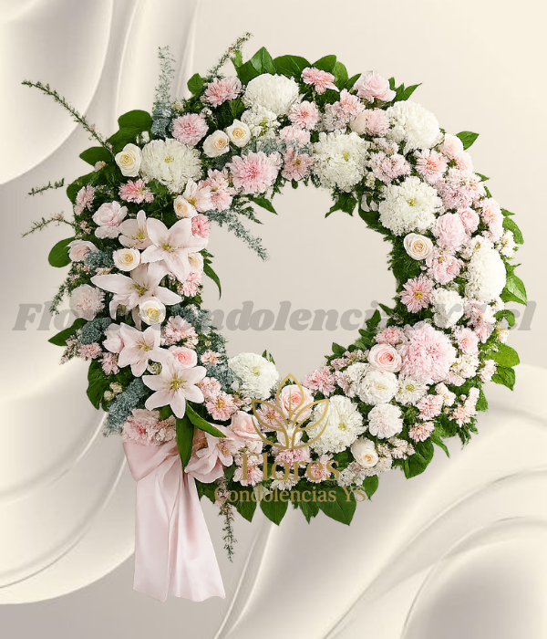 Corona para condolencias en mix flores de temporada
