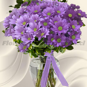 Florero samaritano en 10 varas de margaritas y lindo lazo