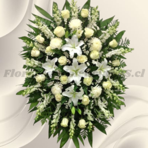 Ovalo-lagrimal en 25 rosas importadas, lilium y follaje de temporada