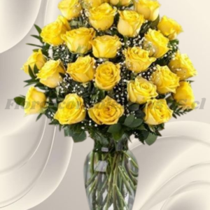 Florero samaritano en 20 rosas importadas y follaje verde