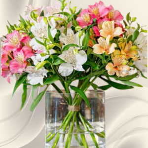 Cilindro en 10 varas de flores de astromelias, consultar colores disponibles